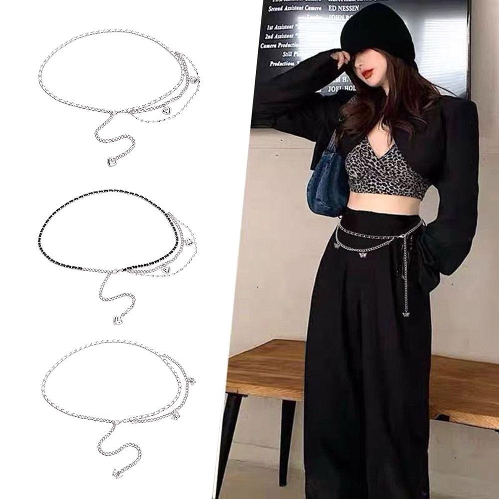 

Butterfly Love Heart Weaving High Waist Belts Waistband Strap For Skirts Dress Top Clothes Party White Butterfly