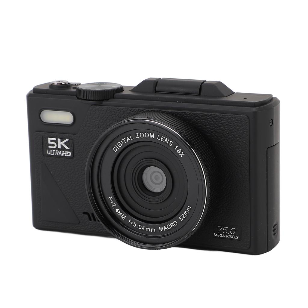 5K Digital Camera 75MP HD 18X Digital Zoom Autofocus Retro Mirrorless Camera with 3 Inch Screen for Travel Photography