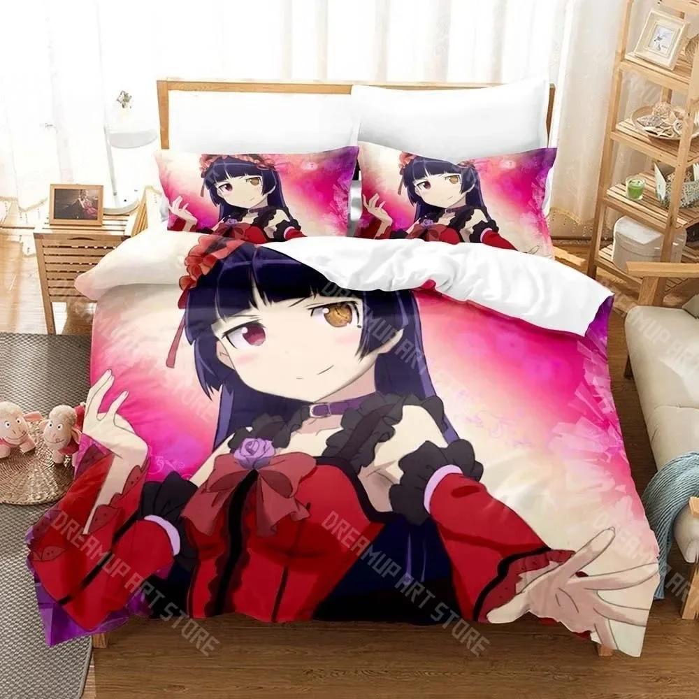 3D Anime Kawaii Girls Date A Live IV Bedding Set Single Twin Full Queen King Size Bed Set Adult Kid Bedroom Duvetcover Sets