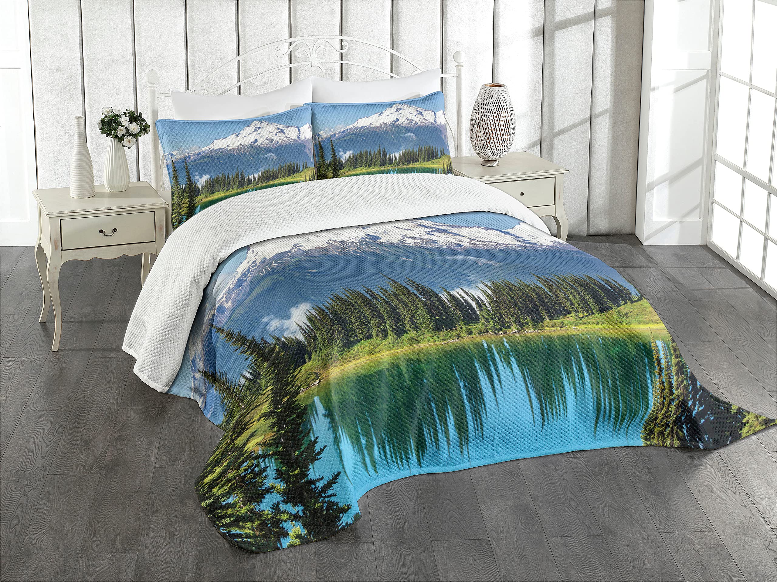 

Комплект пододеяльника Flaming Mountain для детей и подростков, комплект постельного белья с простым натуральным дизайном, огонь, яркий, 3 предмета, полный размер US Queen(228x228cm)