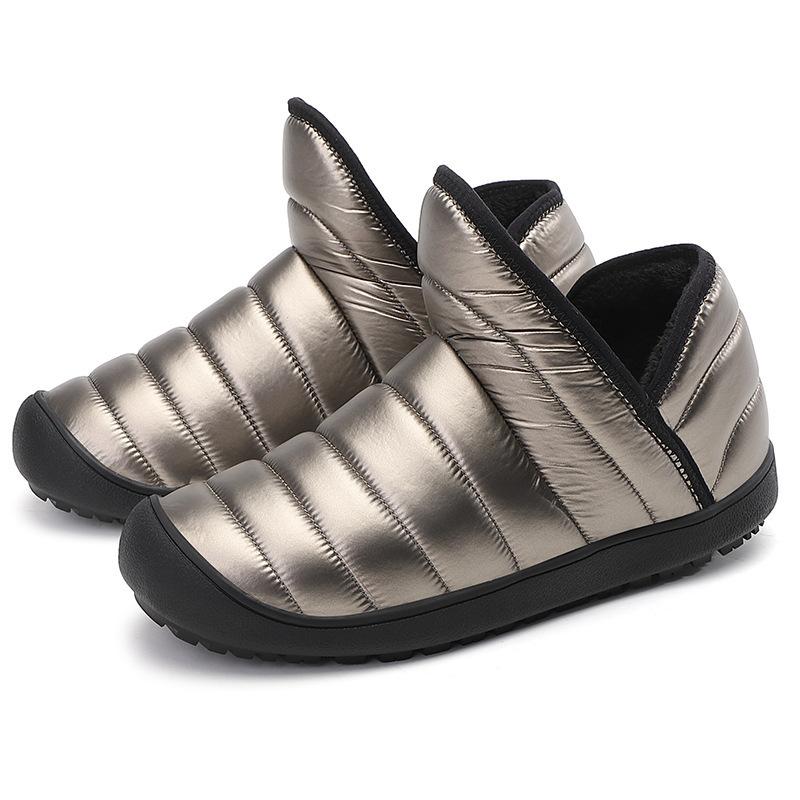 Botas de nieve de terciopelo para mujer, zapatos informales de lona, cálidos, impermeables, de algodón, de caña alta, gruesos, antideslizantes, para invierno