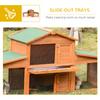 Large Rabbit Hutch Outdoor, Guinea Pig Hutch, Wooden Small Animal House, with Rabbit Run, 215 X 63 X 97 Cm