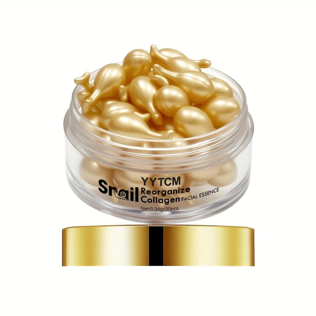 Snail recombinant collagen essence capsule, moisturizing and moisturizing essence liquid, (0.34gx30 capsules)/bottle -1 bottle