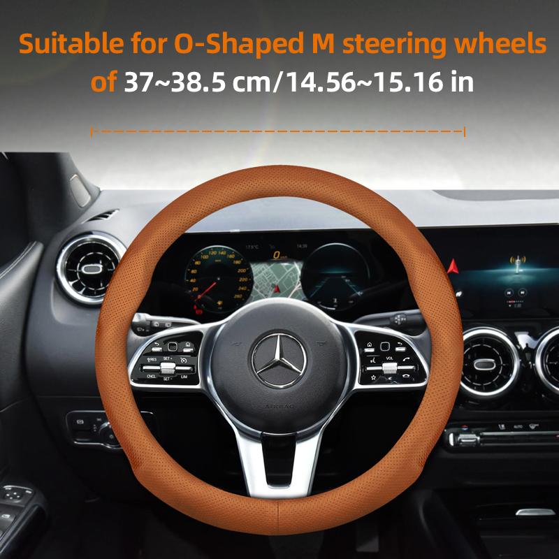 Suitable for Mercedes-Benz Ultra-Thin Breathable Leather Steering Wheel Cover Suitable for E Class S C a Glc Suv Eqc Gle Gla Eqe Amg Eq C63 E63 