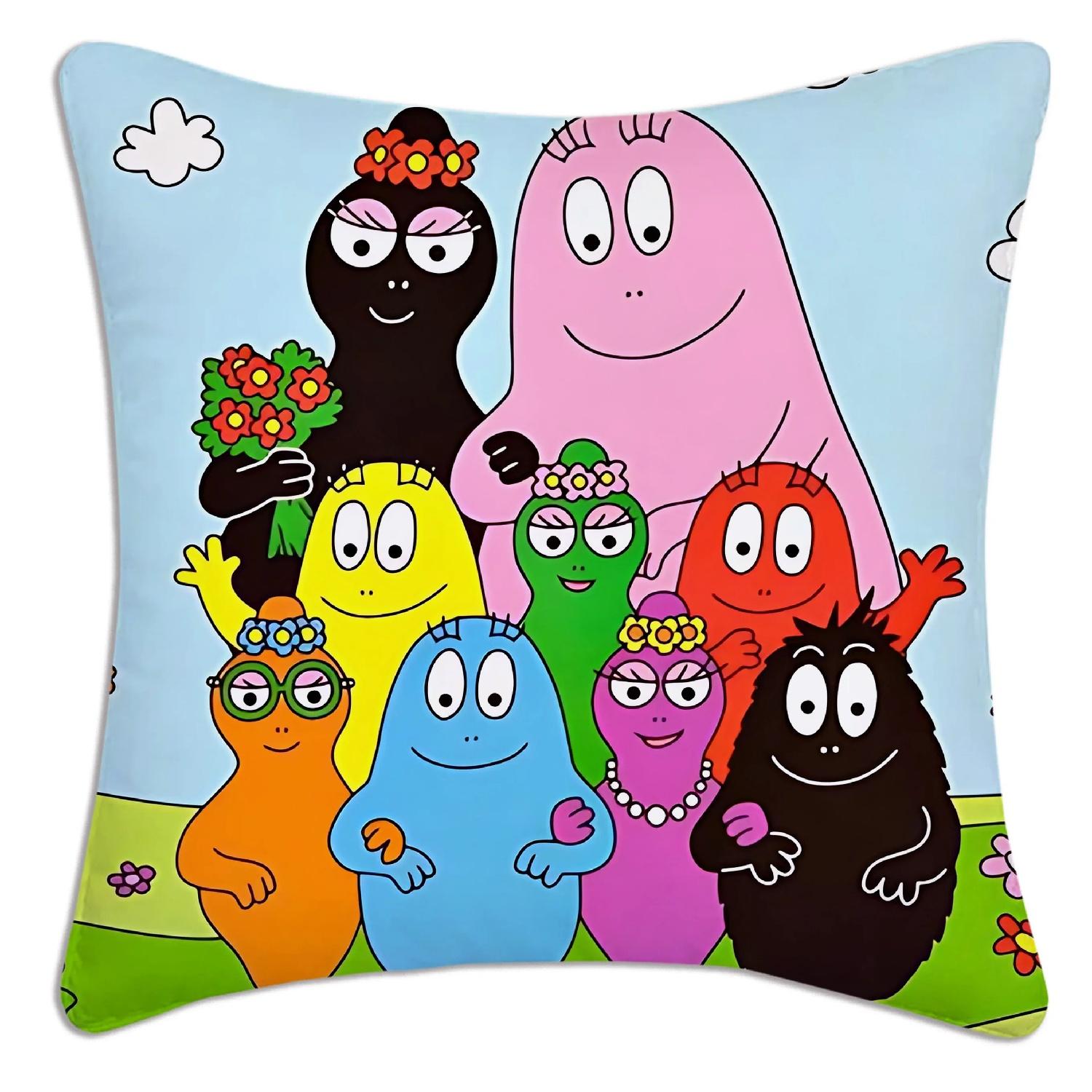 

B-Barbapapa Equisite Pillow s Cartoon Sofa Decorative Home Double-sided Printing Short Plush Cute Cushion HJHA, 40x40cm