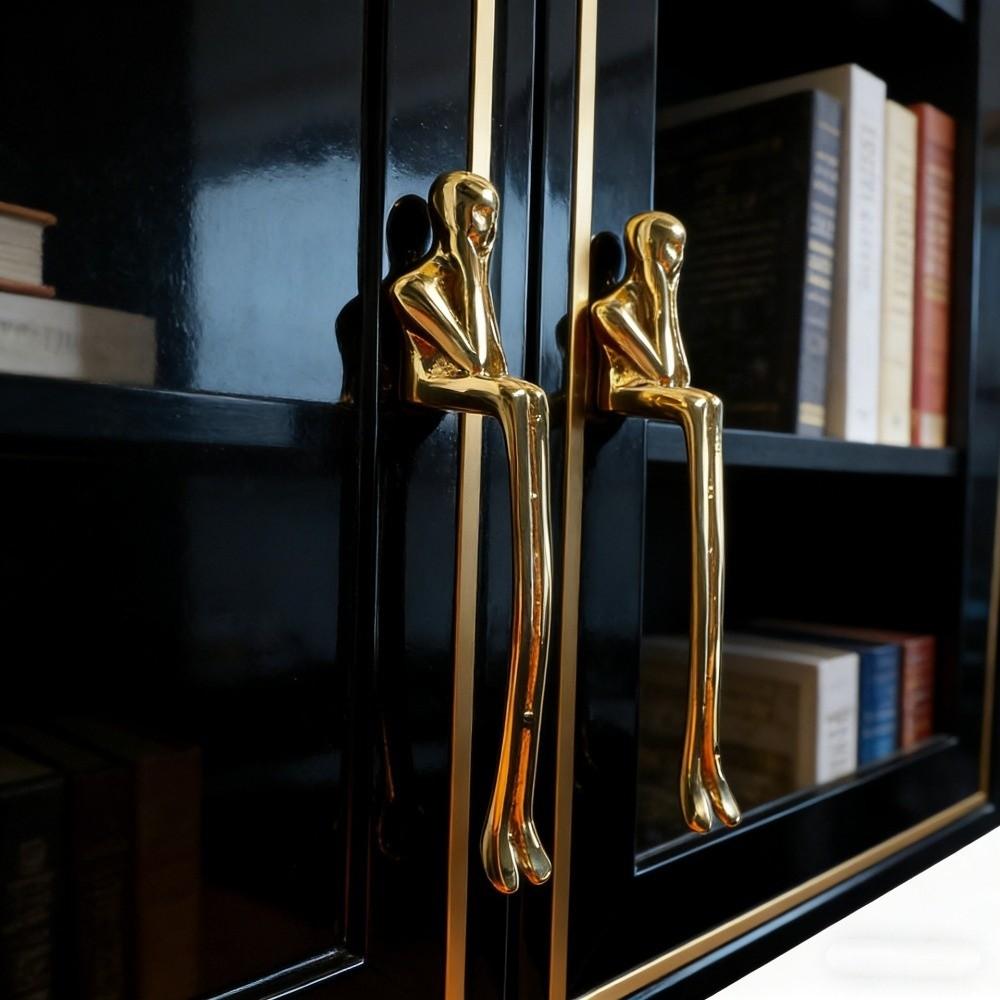 Gold Door Handle Zinc Alloy Drawer Knob Modern Cabinet Pull