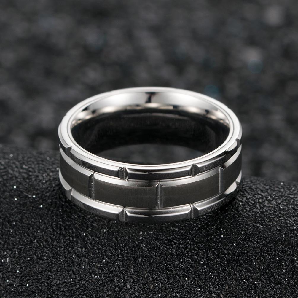 Titanium Steel Brushed Combination Ring, Simple Trendy Wedding Engagement Couple Pairing Ring