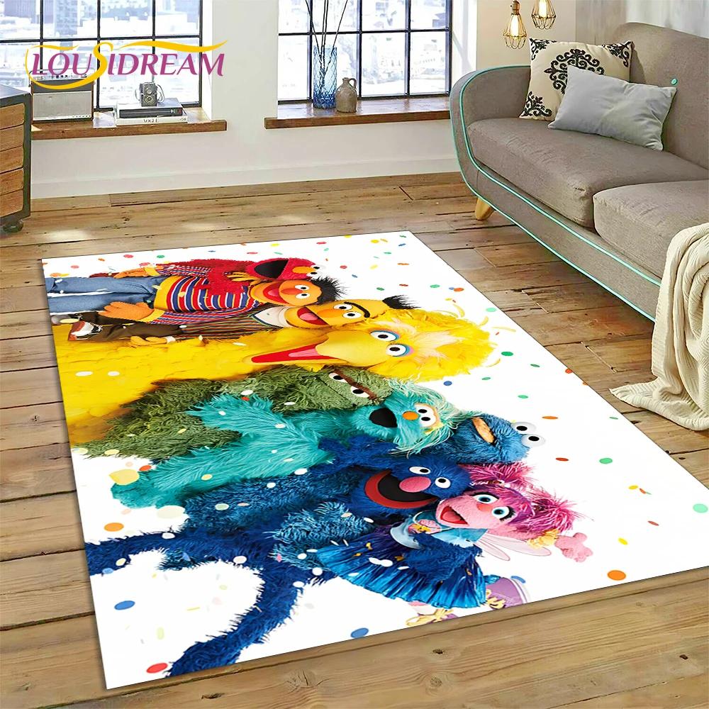 3D Cartoon S-Sesame Street Rug Carpet for Living Room Bedroom Home Decor,Floor Mat Non-slip Decoration for Sofa Doormat Kid Gift
