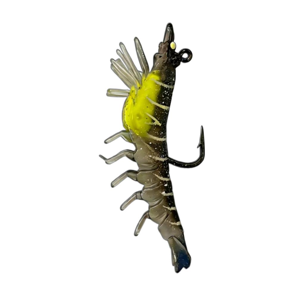 7cm 9.6g Multi-Jointed Realistic Shrimp Lead Head Soft Bait for Bass Snakehead and Catfish
