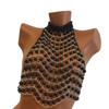 Elegant Pearls Bra Body Jewelry Chain Adjustable Chest Bead Decoration Portable for Women Beach Fashion Accessory