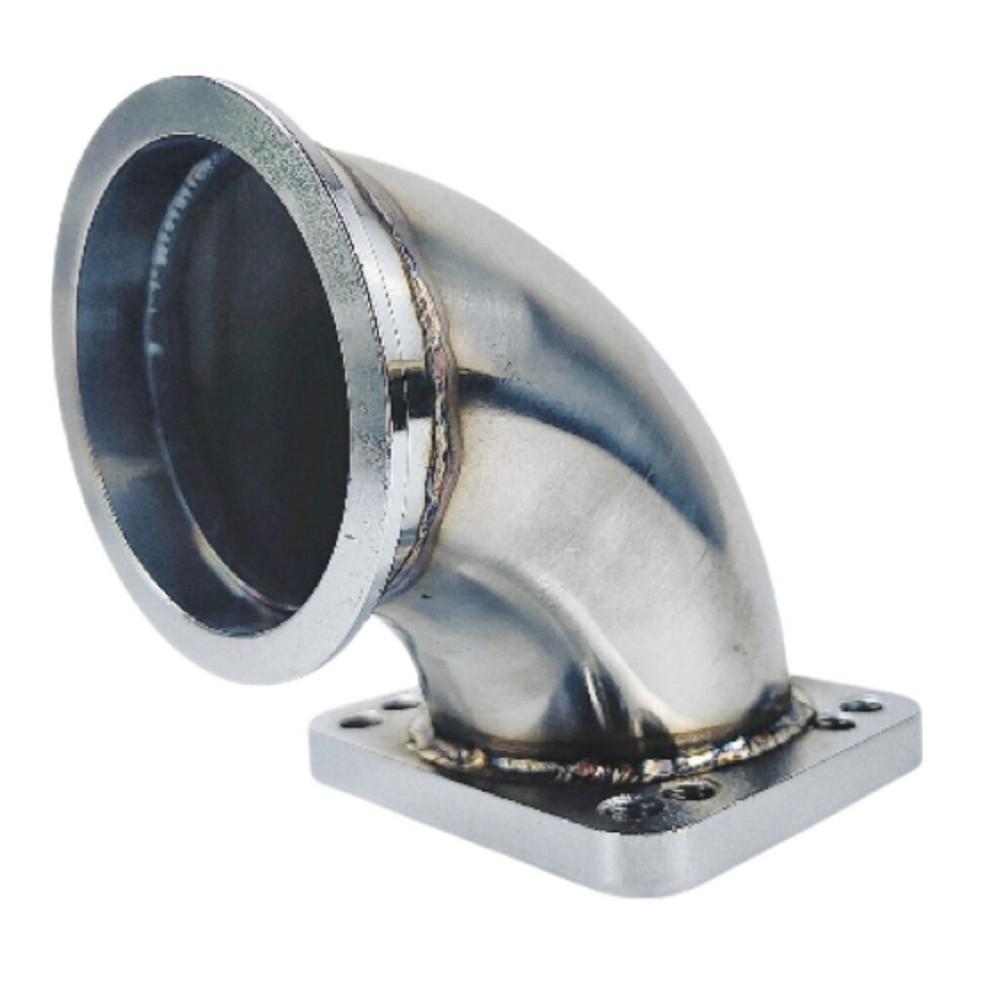 Hot Sale 2.5 63mm V-Band T3 T4 Turbo Stainless Steel 90 Degree Elbow Adapter Flange серебряный