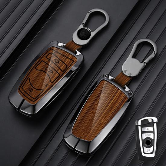 Aluminum Alloy Leather Car Key Case Cover For BMW F10 F15 X3 X4 X5 3 4 5 6 7 M5