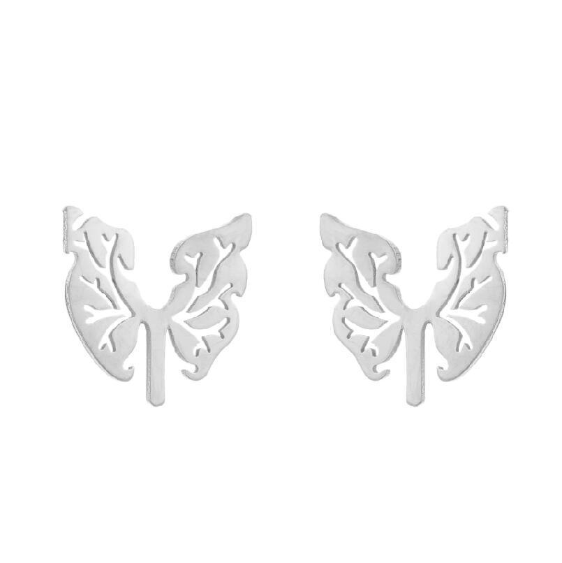 Halloween Bat Stainless Steel Stud Earrings - Minimalist Animal Design for Women, Vintage Christmas Mini Earrings