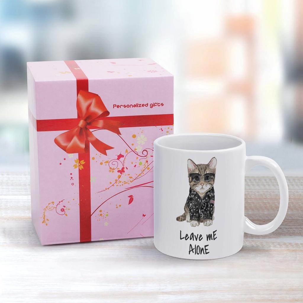 1 Förpackning 11oz Vit Keramisk Mugg Med Tryckt Konst På Båda Sidor Hållbar Kaffekopp Idealisk För Arbete Hemma Presentanvändning