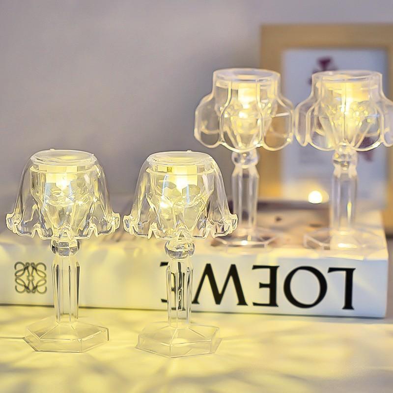 New Diamond Night Light Creative Decorative Ornament Lamp Atmosphere Projection Refraction Bedroom Bedside Table Lamp