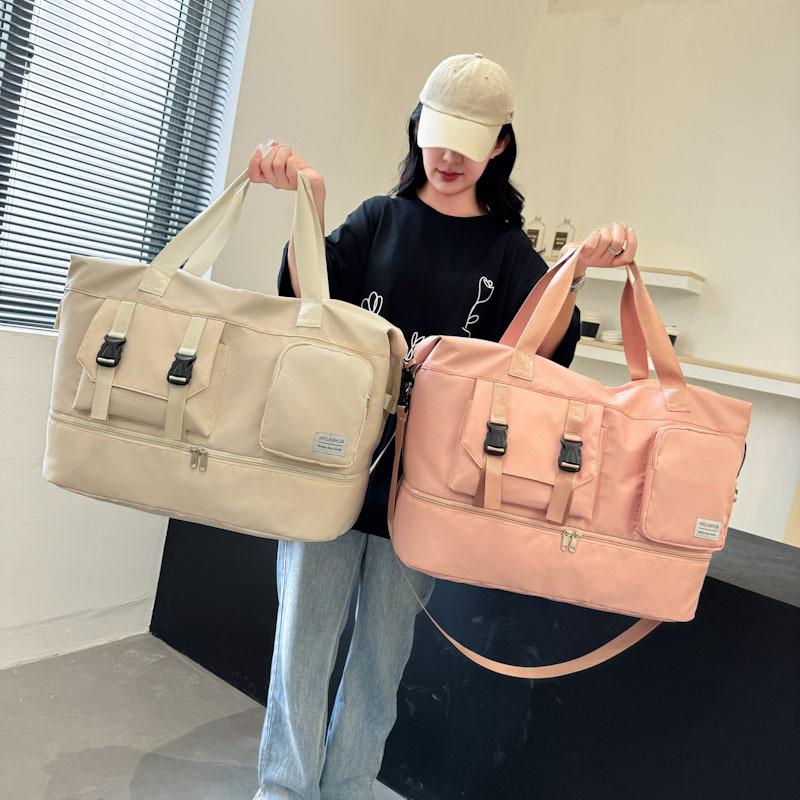 Travel bag expandable large-capacity multi-function shoulder messenger sports fitness bag independent shoe compartment storage maternity bag