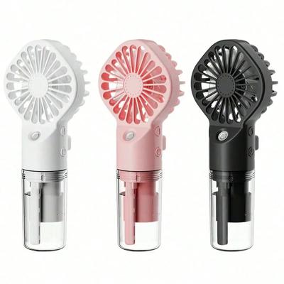 Portable Mist Fan - Handheld Mini Rechargeable, 4 Wind Speeds, With Water Mist - Suitable For Travel, Camping, Outdoor, Home, Of