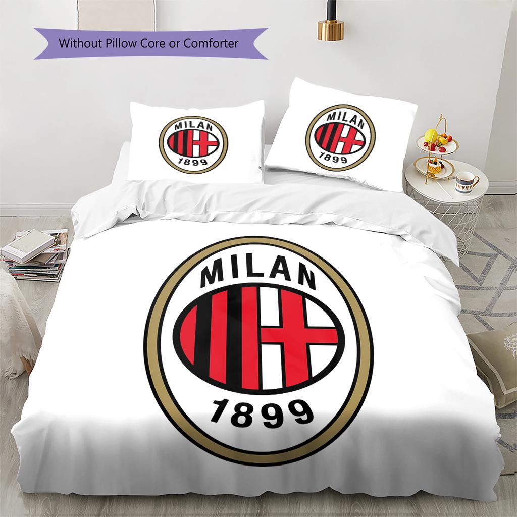 AC Milan Pattern Bedding Home Decoration Birthday Gift (1 * duvet cover + 2 * pillowcase, without core)