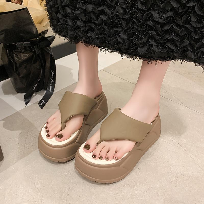 fashion 7cm New Thick Flip-flops Women Fashion Platform Sandals Outdoor Women Beach Slipper Home Comfort Women's Summer Sandals 2024