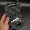 1:3 Model Gun Keychain Plastic Case Miniature Alloy Pistol Suitcase Black Plastic Box 1:3 Toy Gun Plastic Suitcase Accessory