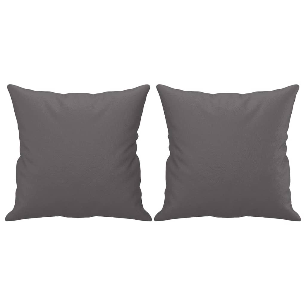 Vidaxl 3-Cz. Relaxation Set With Cushions, Grey, Eco-Leather