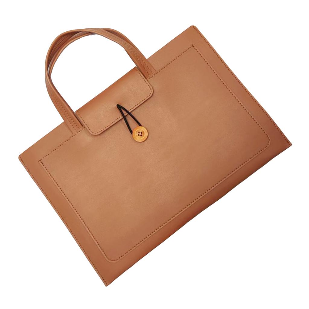 PU-Leder-Computertasche Dünn Leicht Handgehaltene Laptop-Tragetasche mit Bequemem Griff für Reisen Geschäftsreise