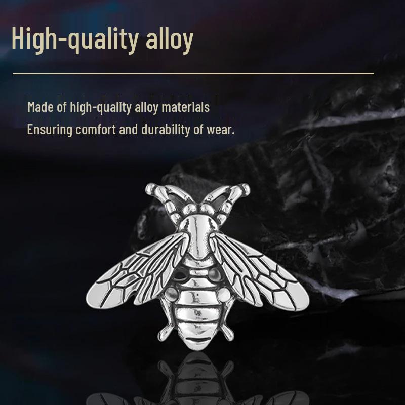 Vintage Men's Bee Brooch Pin: Dual-Use Lapel Accessory for Suit or Shirt, Unisex Silver