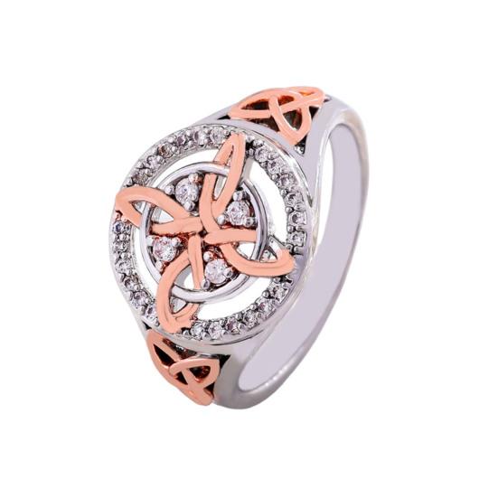 Women Ring Handmade Wizard Knot Finger Ring with Cubic Zirconia Spiritual Guidance Ring Statement Jewelry Gift