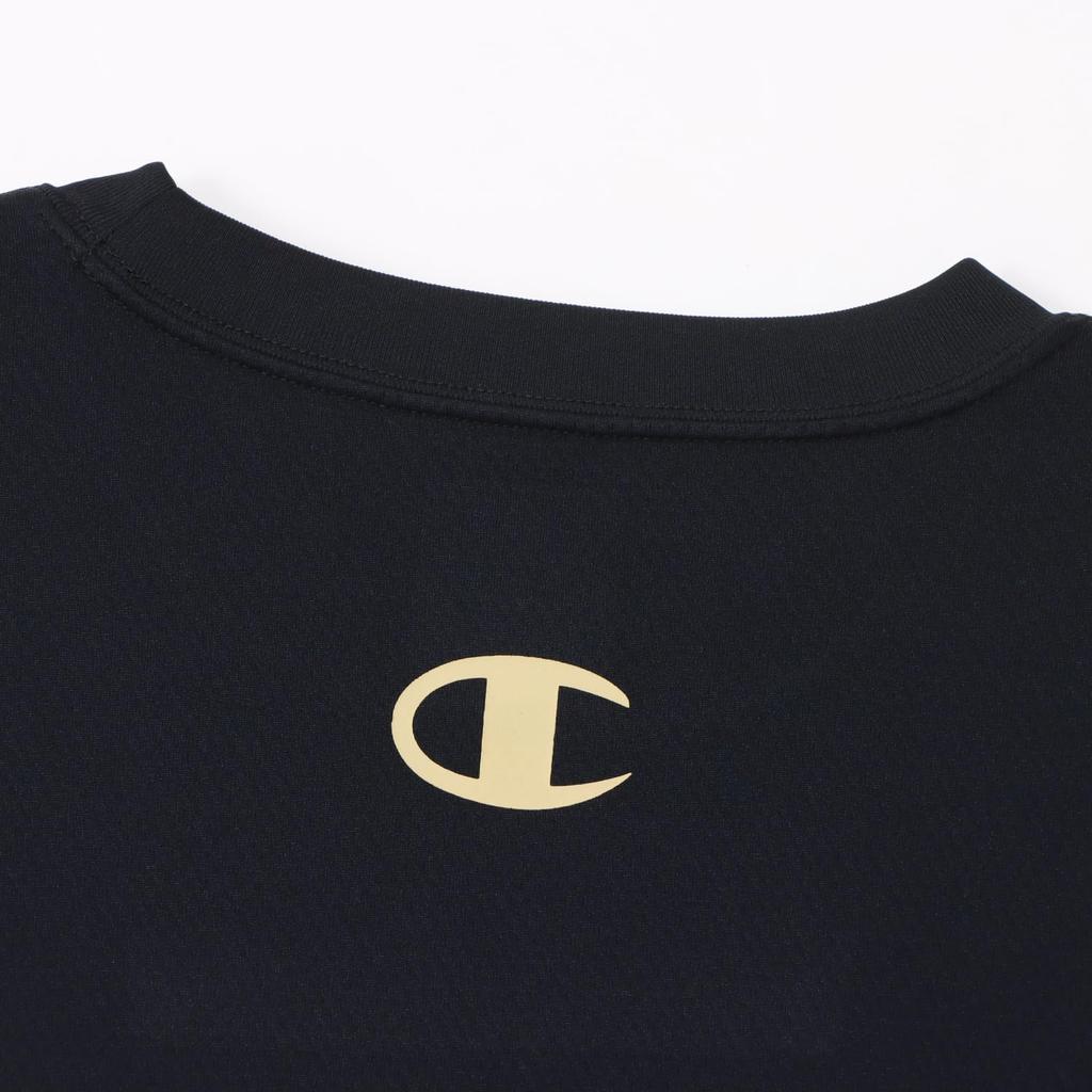 Champion CAGERS Long Sleeve Basketball Round DRYSAVER Rubber Print C3-AB451 Men's T-Shirt, Black, Neck,