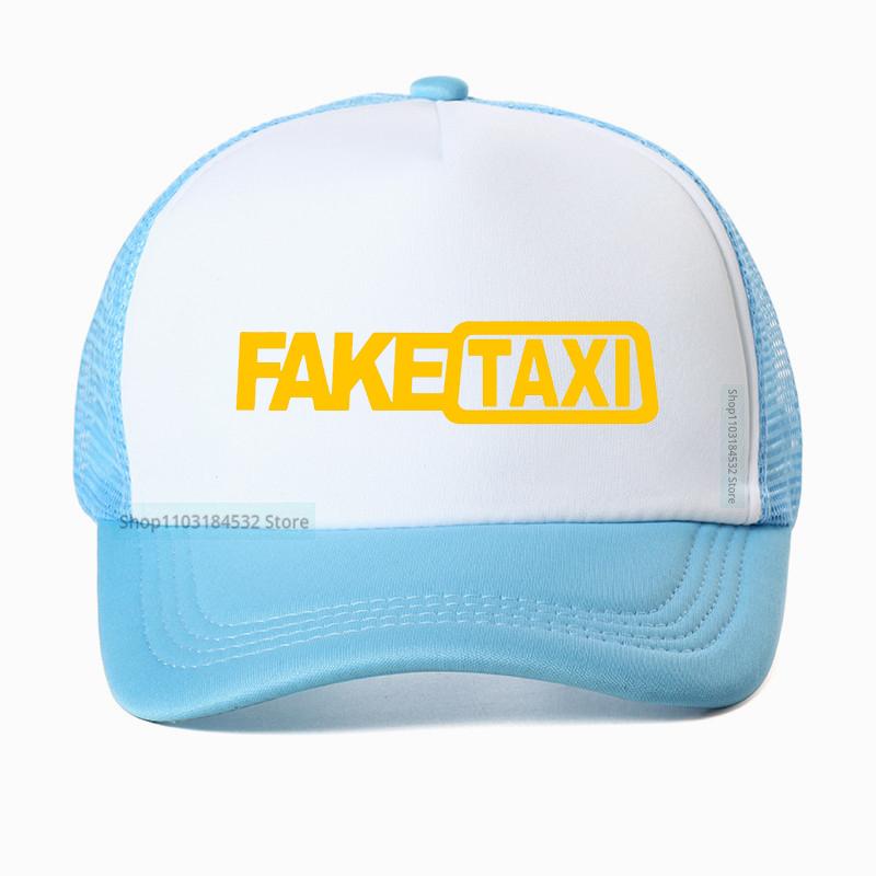 Berretto da Baseball Taxi Finto Alta Qualità Rete Traspirante Estate Uomo Nero Stampa Faketaxi Snapback
