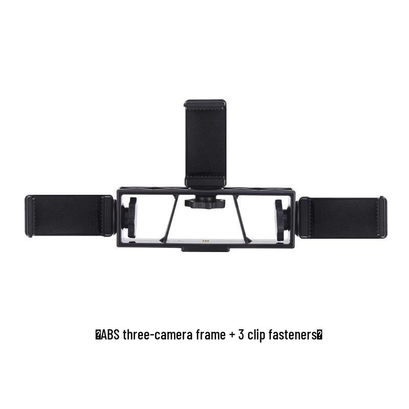 Three-Camera Mobile Streaming Stand with Universal Clamp Bracket