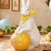 Resin Bunnies Figurine Easter Rabbit Statue Indoor Easter Decoration Modern Art Spring Home Decors,Bunnies Sculpture