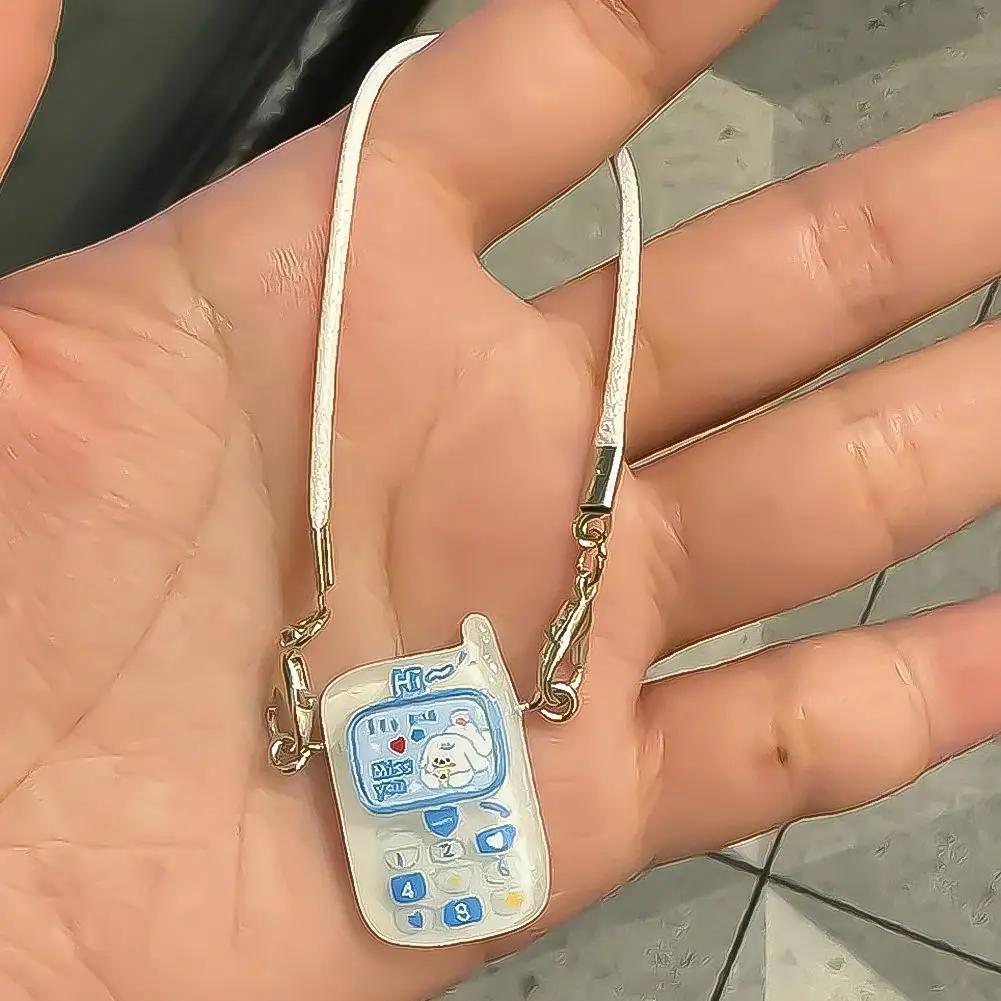 Doll Mini Pendant Model Cartoon Cute Little Mini Mobile Phone Ornament for 15-17cm Labubu Cartoon Pendant Sweet Couple Gift