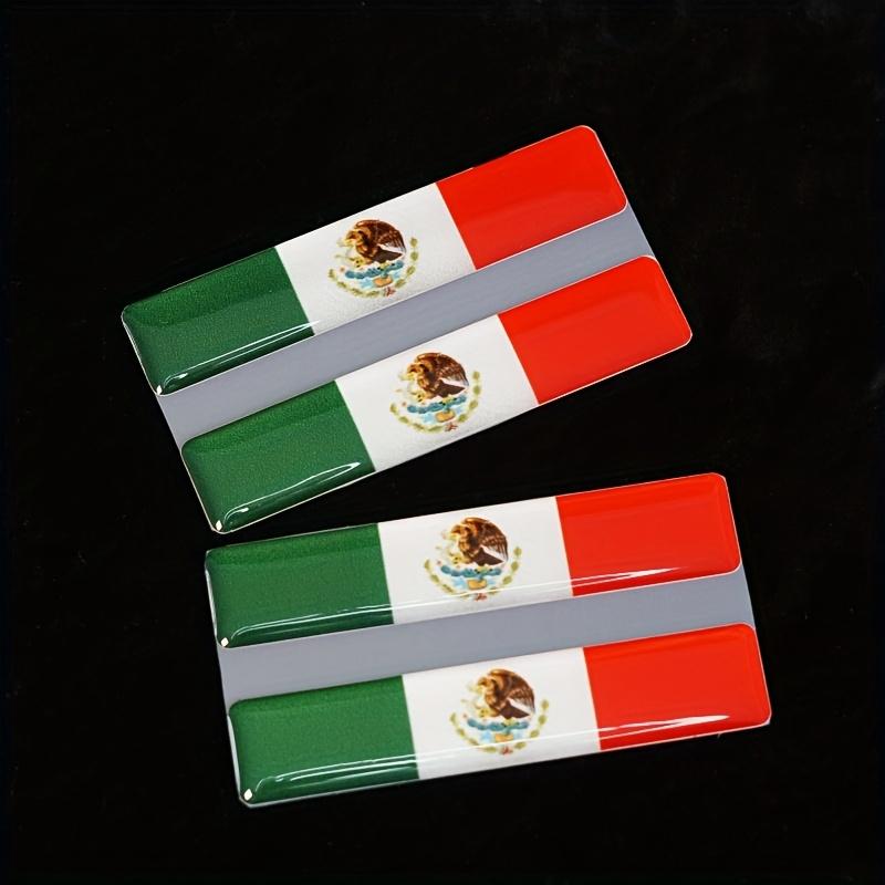 2pcs Creative 3D Epoxy Car Flag Side Emblem Stickers - Mexico Flag Car Decals, Scratch Cover Stickers, Modified Vehicle Emblems,
