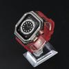 Silicone Strap+ Transparent Case for Apple Watch ultra2 49mm 44mm 45mm Sport Band Bezel for iwatch series 9 8 7 SE 6 5 4 Mod Kit
