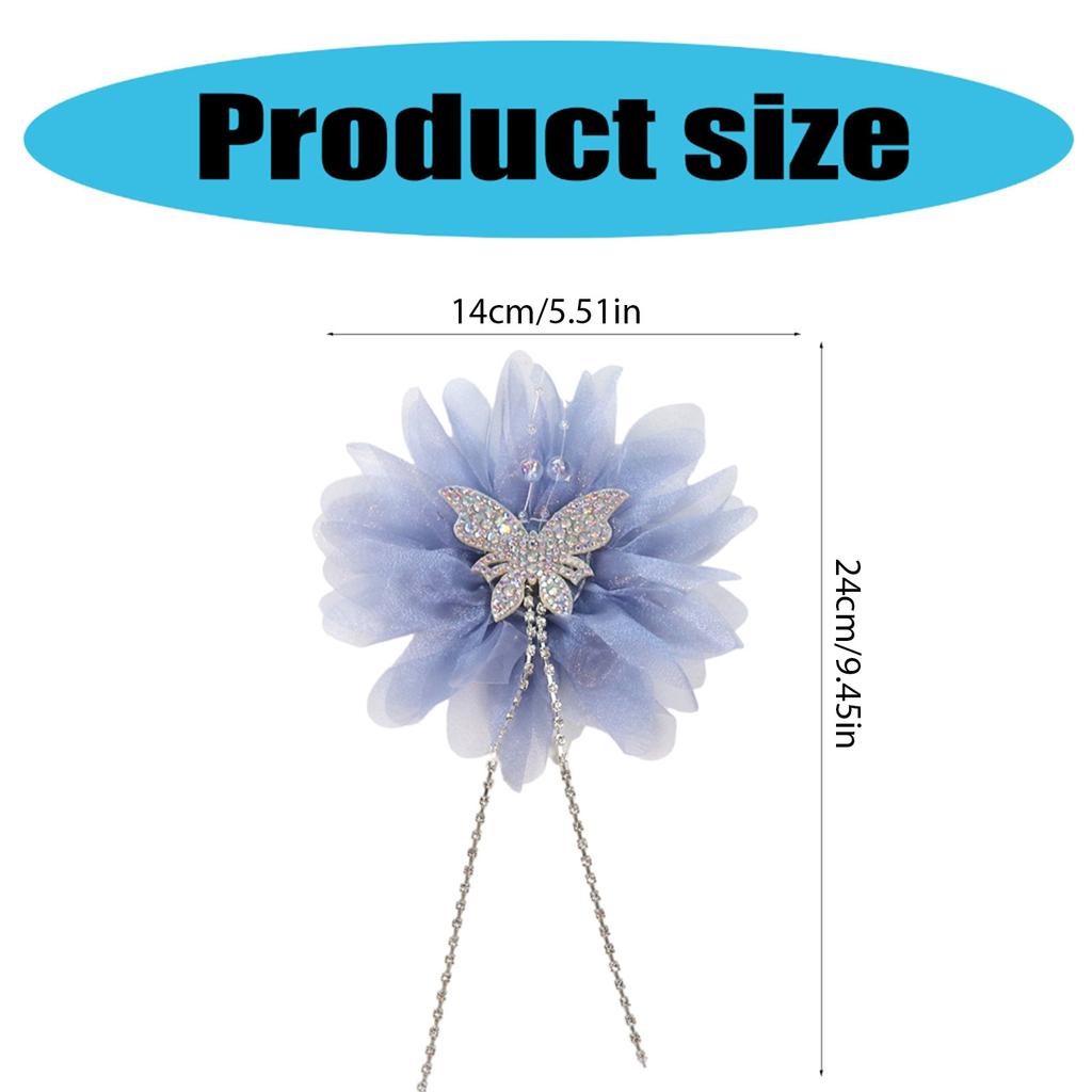 Blumen Perlenstoff Applikation Kristall Aufnähen Brosche Haarspange für Hochzeit/ Abendkleid Kleidung Brosche