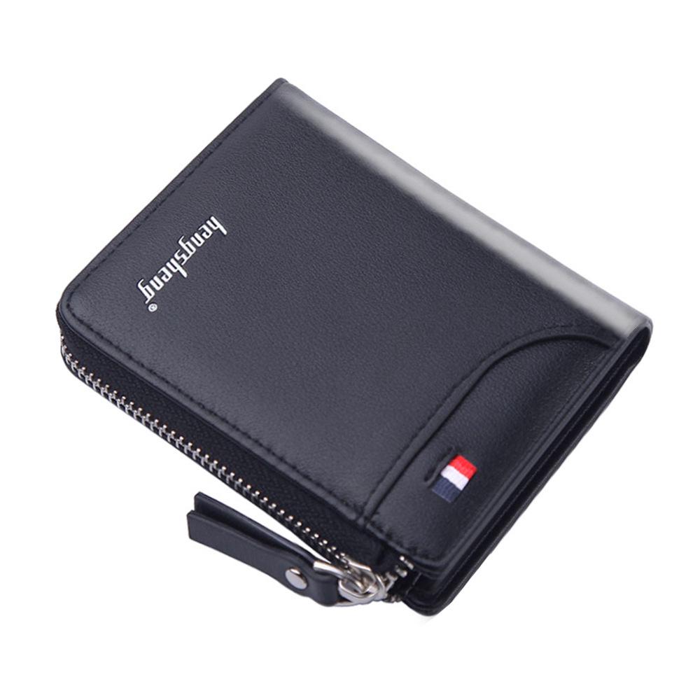 1Pcs/Lot Men Short Casual Pu Short Wallets Pu Leather Male Luxury Small Zipper Coins Bag