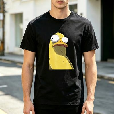 Funny Cartoon Duck Face Graphic T Shirt For Unisex 100 Cotton Crewneck Casual Humor Animal Tee For Summer Streetwear Daily Wear
