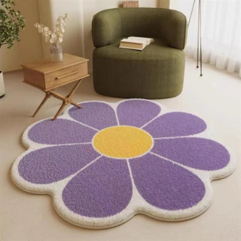 Irregular Flower Carpet Simple Living Room Carpet Home Bedroom Bedside Plush Carpet Cloakroom Soft Non-slip Carpet