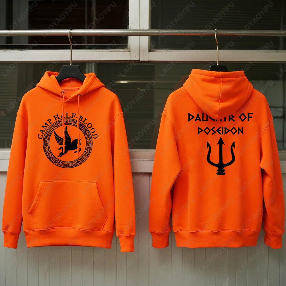 Camp Half Blood Hoodies Fall Winter Half Camp Game Men Women Orange Pullovers Percy Jackson Daughter Halloween Men Sweatshirt