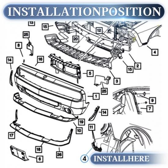 Front Bumper Brackets Retainer Side Support For 2010-2012 Lexus RX350 RX450h 2Pc