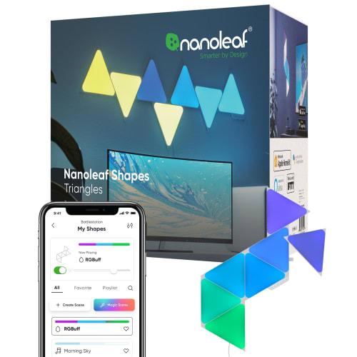 

Limited Edition Nanoleaf Shapes Triangle Starter Pack (7 Panels) - Easy Installation, 16.8 Million Colors, RGBCW Multicolor, Smart Light, Gaming Light