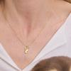 Uworld Cutewhite Rhinestone Cat Pendant O-Chain Necklace For Women 18K PVD Gold Plated Stainless Steel Necklaces Jewelry Gifts