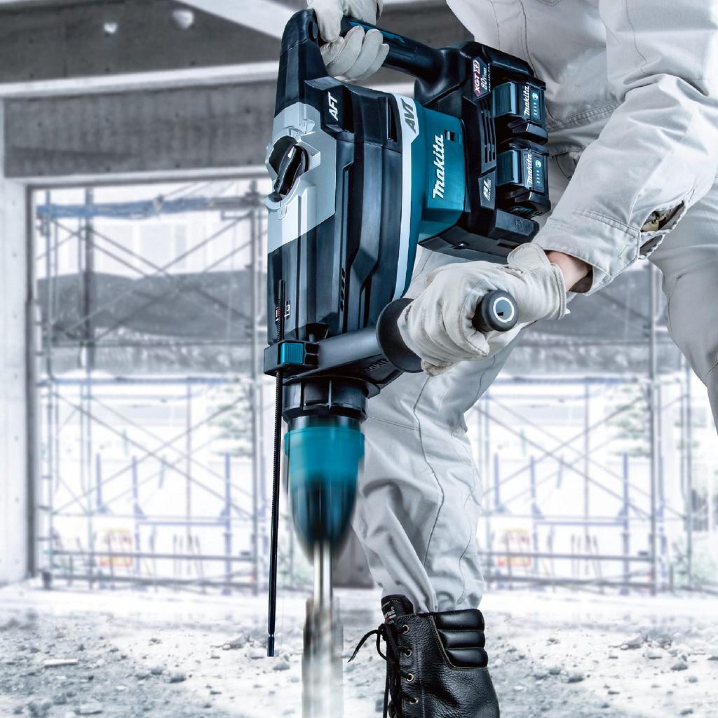 Makita 52mm Rechargeable Hammer Drill 80Vmax Battery and Charger Sold Separately Case Included HR006GZK Blue
