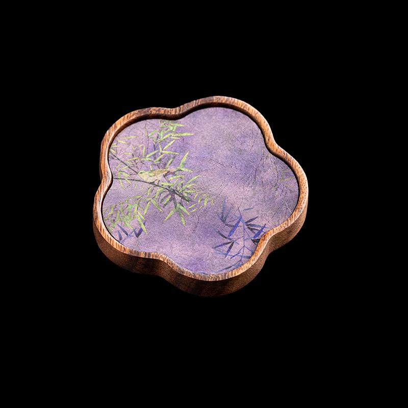 Small Vintage Chinese Walnut Tea Tray