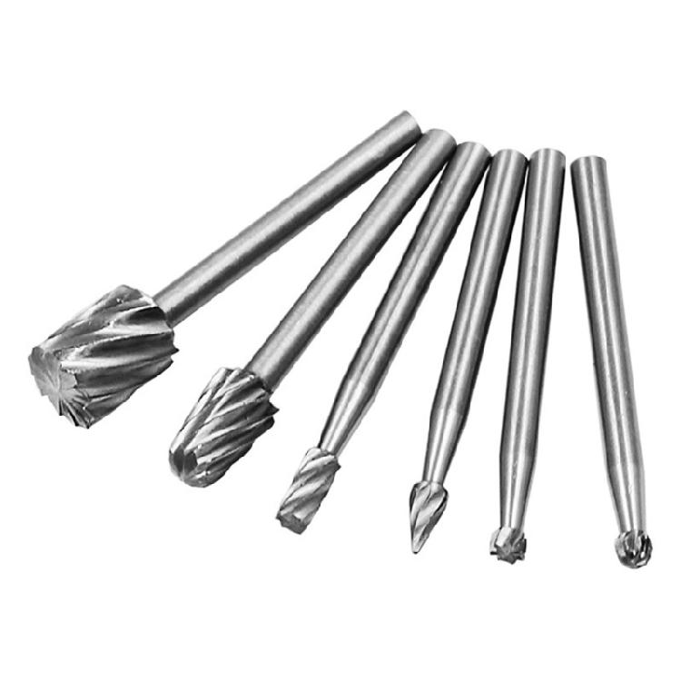 6Pieces Carbides Rotary Burr Set Die Grinder Bit 3mm Shank Grinder Drill Rotary