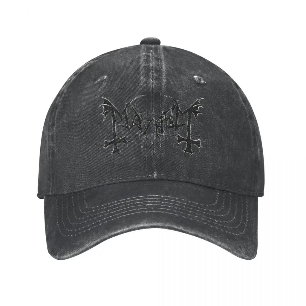 Mayhem Heavy Death Metal Rock Baseball Caps Vintage Distressed Cotton Kopfbedeckung Unisex Style Outdoor Aktivitäten Caps Hut
