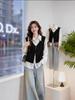 Women's Plus Size French Style Tummy Concealing Two-Piece Long Sleeve Vest Shirt