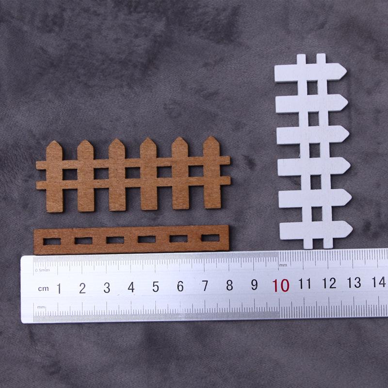 Wooden Dollhouse Fence Miniature Decoration Model Accessory