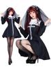 Cedar Eight Sexy Nun Gothic Lolita Halloween Sister Includes and Necklace Costume, Costume, Cosplay, 3-Piece Set, Dress, Veil, (XL)